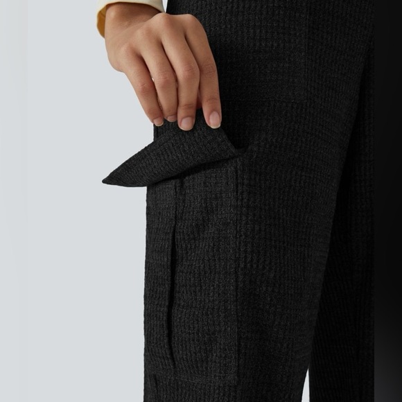 High Waisted Decorative Button Multiple Pockets
Knit Waffle Casual Cargo… - Picture 6 of 8